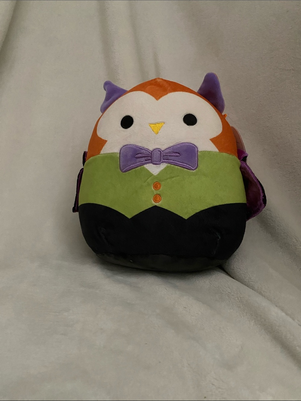 Plush Owl Kids Backpack in Orange, Green & Purple